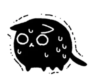 🙄 kat, dier, zwart, sticker, schattig telegram sticker