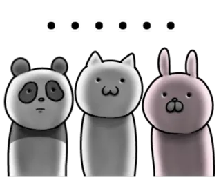 😐 Panda, Gato, Conejo, Animales, Lindo, Pegatina whatsapp sticker