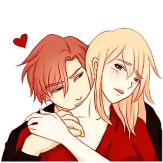 ❤️ romance, pareja, amor, afecto, abrazo, anime telegram sticker