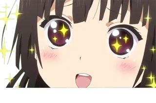 😍 Anime, Feliz, Brillo, Lindo, Chica, Emocionada, Ojos telegram sticker