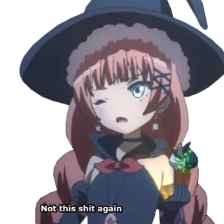 😩 Not this shit again Anime, Penyihir, Kesal, Jengkel telegram sticker