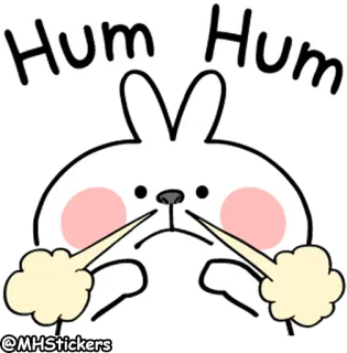 😤 Hum Hum conejo, lindo, frustrado, enojado, vapor, dibujos animados, bunny whatsapp sticker