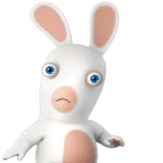 😳 rabbit, cartoon, funny, animal, white, 3D telegram sticker