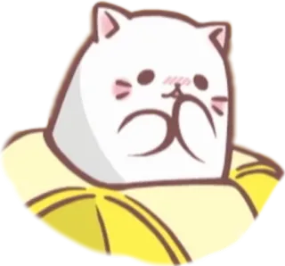 😰 고양이, 바나나, 귀여운, 스티커 telegram sticker
