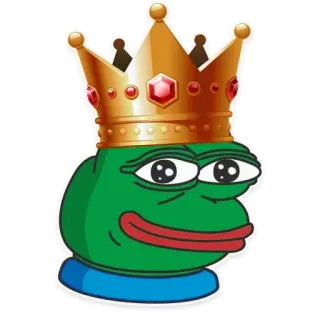 🔱 Pepe the Frog pepe, rana, meme, rey, corona telegram sticker