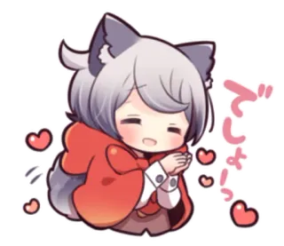 👌 でしょうっ Anime, Kawaii, Imut, Hati, Stiker, Gadis kucing, Gadis anime, Menggemaskan telegram sticker