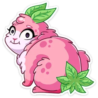 😊 น่ารัก, สัตว์, สีชมพู, กระต่าย, สติกเกอร์, คาวาอิ, การ์ตูน telegram sticker