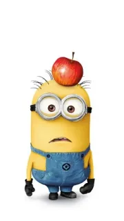 🌟 Minion Minion, Apfel, Cartoon, Lustig, Süß, Gelb, Film telegram sticker