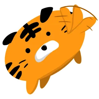 👋 harimau, binatang, kartun, oranye, imut, stiker telegram sticker