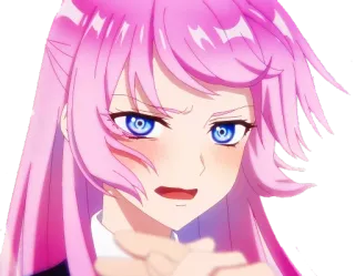 😏 Anime, Rambut pink, Wanita, Karakter telegram sticker