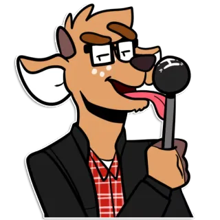 👅 Furry, Cerf, Anthropomorphe, Personnage, Animal, Langue whatsapp sticker