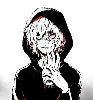 😚 Tomura Shigaraki My Hero Academia anime, manga, villain, creepy, hoodie telegram sticker