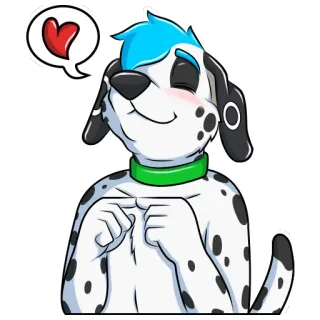 ❤ 狗, 动物, 爱心, 爱, 卡通, 可爱 telegram sticker