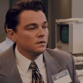 😪 Leonardo DiCaprio, actor, hombre, negocios, traje, retrato telegram sticker