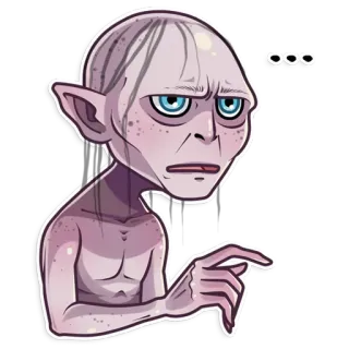 😑 Gollum Lord of the Rings Gollum, Sméagol, El Señor de los Anillos, El Hobbit, Fantasía telegram sticker