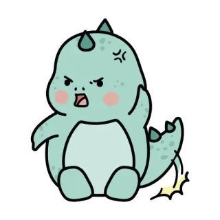 🤬 dinosaur, cute, angry, cartoon, fart telegram sticker