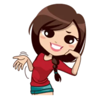 😄 Dessin animé, Fille, Mignon, Femme, Animé, Personne whatsapp sticker