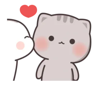 😽 gato, corazón, amor, dibujo animado, lindo, animal, pegatina telegram sticker