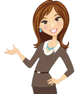 💁‍♀ dessin animé, femme, personnage, souriant, brune, illustration telegram sticker