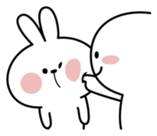 👈 schattig, cartoon, konijn, liefde, vrienden, sticker, knuffel telegram sticker