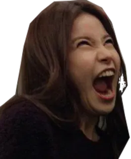😆 krzycząca, zła, kobieta, wyraz twarzy, twarz, zdenerwowana telegram sticker