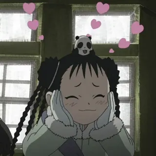 🥰 anime, girl, panda, hearts, cute, cartoon telegram sticker