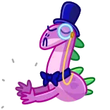 👏 恐竜, モノクル, シルクハット, 漫画, 動物, 爬虫類, 蝶ネクタイ, 紳士 telegram sticker