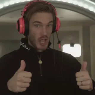 👍 PewDiePie PewDiePie, gamer, YouTube, thumbs up, influencer, streamer telegram sticker