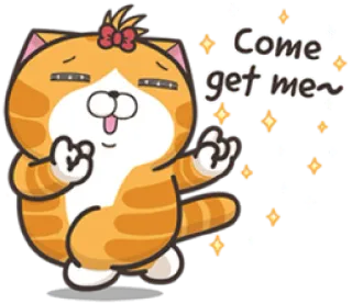 😚 Come get me~ Katze, süß, Cartoon, Haustier, Tier, spielerisch telegram sticker