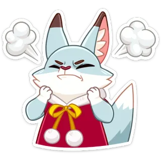 😡 raposa, bravo, desenho animado, fofo, anime telegram sticker
