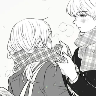 🖤 アニメ, マンガ, カップル, 冬, 愛, かわいい, マフラー telegram sticker