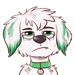 😑 cachorro, antropomórfico, peludo, desenho animado, expressão, animal, animal de estimação telegram sticker