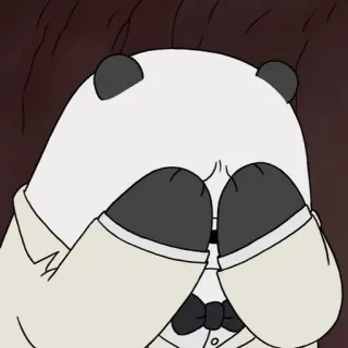 🚣‍♀️ Panda We Bare Bears Панда, Мы обычные медведи, Мультфильм, Медведь, Милый, Плачущий, Грустный whatsapp sticker