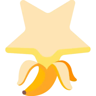 ⭐ กล้วย, ดาว, ผลไม้, สีเหลือง, พิกเซลอาร์ต telegram sticker