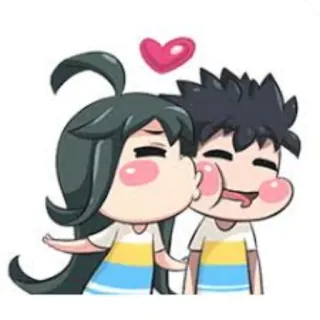 😘 น่ารัก, การ์ตูน, คู่รัก, ความรัก, ความสัมพันธ์, จูบ, หัวใจ, อนิเมชั่น telegram sticker