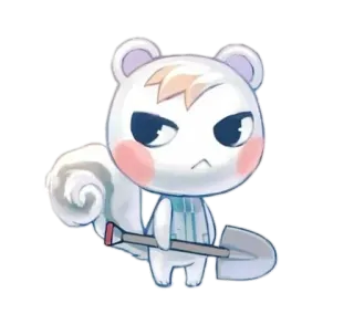 💘 Marshal Animal Crossing animal crossing, marshal, squirrel, video game, shovel, cute telegram sticker