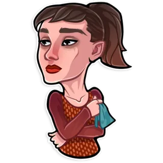 🥺 woman, sad, crying, cartoon, portrait telegram sticker