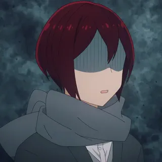 📚 anime, embarrassed, scarf, red hair telegram sticker