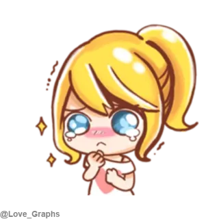 😢 Hoạt hình, Cô gái, Khóc, Buồn, Anime telegram sticker