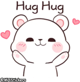 🤗 Hug Hug oso, abrazo, lindo, animal, amor, corazón whatsapp sticker
