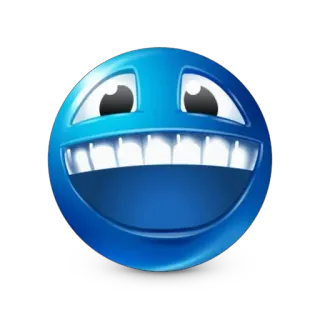 😄 smiley face, blue, emoji, cartoon, funny, happy telegram sticker