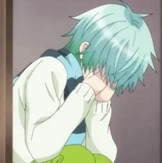 ⏱ anime, crying, sad, boy, cartoon telegram sticker