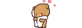 ❤️ หมี, กอด, รัก, น่ารัก, การ์ตูน, หัวใจ, อบอุ่น telegram sticker