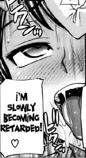 🤪 I'M SLOWLY BECOMING RETARDED! Anime, Mangá, Suor, Preto e Branco telegram sticker