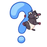 ❓ punto interrogativo, animale, cartone animato, carino, adesivo telegram sticker