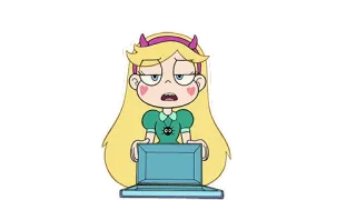 😧 Star Butterfly Star vs. the Forces of Evil Cartoon, TV-Serie, animiert, Star Butterfly, gelangweilt, Internet telegram sticker
