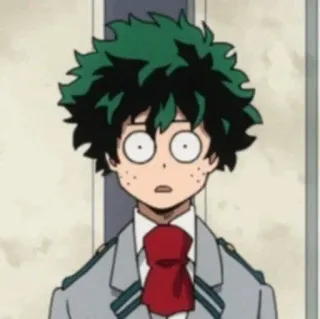 🥦 Izuku Midoriya My Hero Academia 애니메이션, 나의 히어로 아카데미아, 미도리야 이즈쿠, 데쿠, 충격 telegram sticker