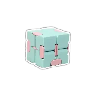 🟩 giocattolo, cubo, cubo infinito, gioco antistress, puzzle, colori pastello whatsapp sticker