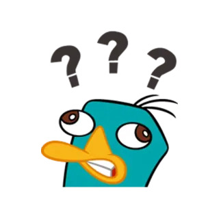 😕 Perry the Platypus Phineas and Ferb cartone animato, ornitorinco, agente p, disney, animato telegram sticker