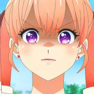 👿 anime, dziewczyna, zła, słodka, naburmuszona telegram sticker